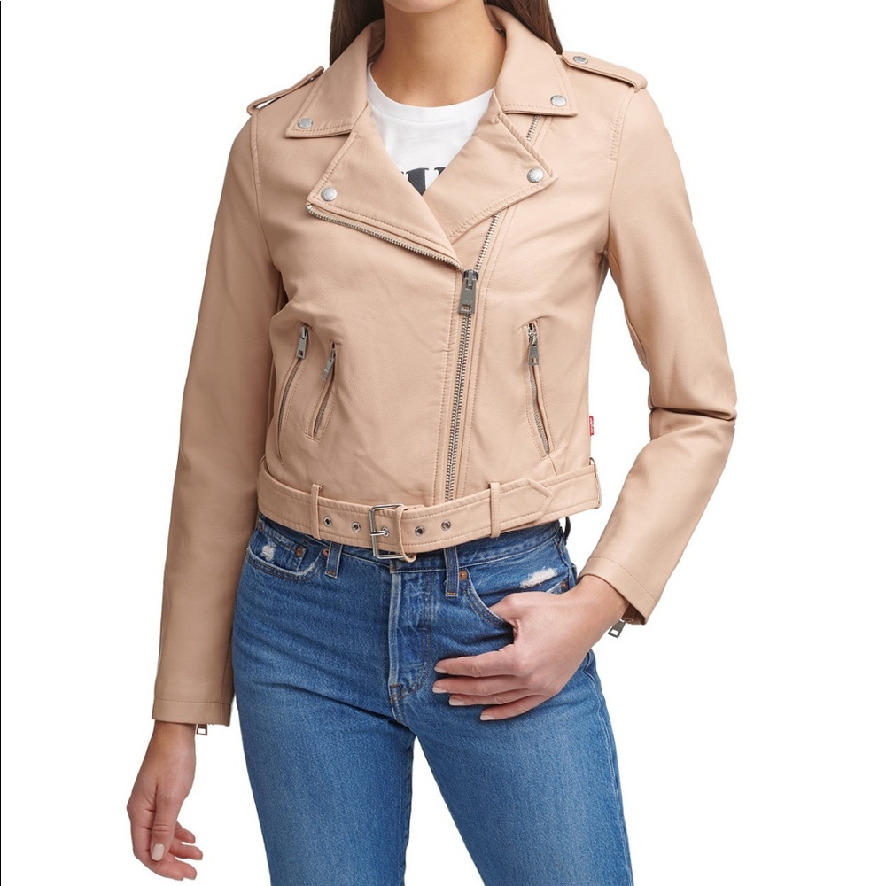 Levi’s leather jacket in color biscotti